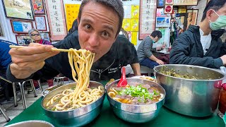 Taiwan Street Food  BEST BEEF NOODLES  5 Must Eat Foods in Taipei [upl. by Reifel]