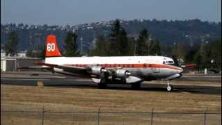 Douglas DC7 Takeoff Roll [upl. by Suirauqram]