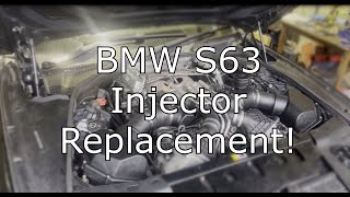 BMW S63TU M5 M6 Injector Replacement [upl. by Noemad418]