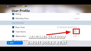 CARA LETAK SIMBOLEMOJI DI USERNAME ATAU NAMA TEAM  PES 2021 MOBILE [upl. by Airitak]