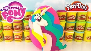 MY LITTLE PONY MLP Giant CELESTIA PlayDoh Surprise Egg [upl. by Eugen]