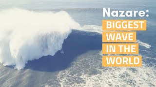 Nazare GIGANTIC WAVES  4k Drone Footage [upl. by Ehttam435]