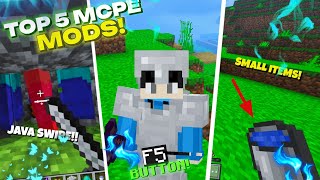 Top 5 Mods For Minecraft Pocket Edition🔥121 [upl. by Antin]