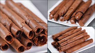 CHOCOLATE WAFER ROLL RECIPE  NO OVEN  NO EGG  EASY CHOCOLATE WAFER RECIPE  NOven [upl. by Dessma]