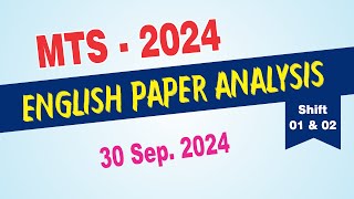 SSC MTS 30 September 2024 1st amp 2nd Shift English Analysis  30 September 2024 [upl. by Bennie]