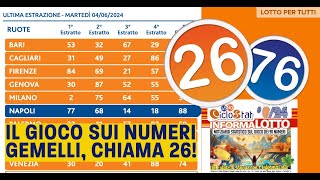 IL GIOCO SUI NUMERI GEMELLI CHIAMA il 26 [upl. by Kinch]