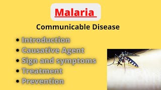 Malaria communicable diseasesignampSymptoms treatment ampprevention study with mananshu [upl. by Su]