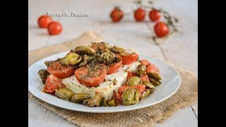 Feta al forno con pomodorini e olive schiacciate  Ricette che Passione [upl. by Aicnorev867]