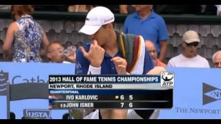 John isner vs ivo Karlovic Newport 2013 [upl. by Letreece]