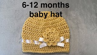 Easy Crochet Baby Hat 612 Months  Easy Tutorial Free Pattern [upl. by Uile]