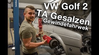 VW Golf2 TA DEEP Gewindefahrwerk Unboxing amp Vergleich mit Standard TA Fahrwerk G207 [upl. by Palmore126]