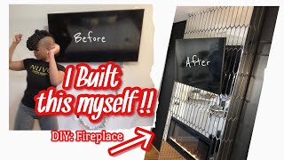 DIY Built a Floor to Ceiling Mirrored Fireplace from Scratch [upl. by Lancaster]