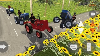 Indian tractor driving 3Dindian tractor game farming gametractor simulator 3D gametractor video [upl. by Eahsel]