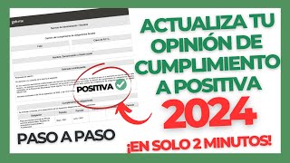 Actualizar OPINIÓN de CUMPLIMIENTO negativa a POSITIVA  SAT 2024 [upl. by Nike]