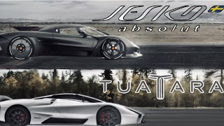 Koenigsegg Jesko Absolut VS SSC Tuatara 60250 MPH Comparison [upl. by Broddy]