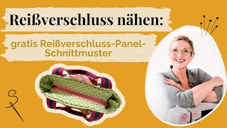 Reißverschluss in eine Tasche nähen mit gratis ReißverschlussPanelSchnittmuster [upl. by Wenoa]