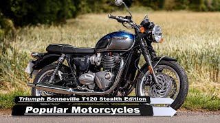 Triumph Bonneville T120 Stealth Edition Popular 2024 Motorcycles [upl. by Annua]