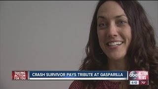 A woman runs in Gasparilla race after surviving horrific crash [upl. by Alekim]