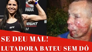 LUTADORA DO UFC BATE E IMOBILIZA LADRÃO COM UMA ARMA FALSA [upl. by Urion477]