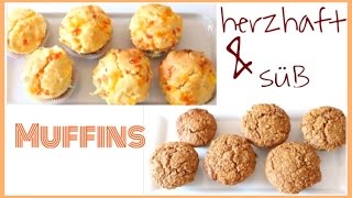 MUFFINS  1x SÜß 1x HERZHAFT  ideal zum Mitnehmen  sehr leckeres Frühstück [upl. by Nirrat]