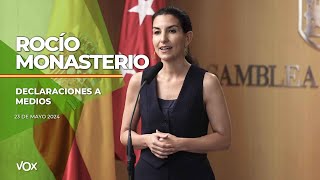 2305 I Declaraciones a medios ROCÍO MONASTERIO en la Asamblea de Madrid [upl. by Lara]