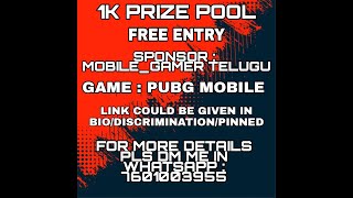 1K PRIZE POOL DETAILS  TDM GAMEPLAY  1KPRIZEPOOL PUBGM TOURNAMENTS BSY MGTYT [upl. by Anaihs669]