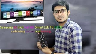 Samsung 40 inch Full HD Smart LED TV J5200 unboxing review and testing [upl. by Rudyard]