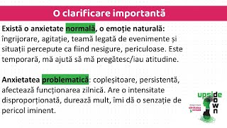 Anxietatea normala vs problematica [upl. by Nylirem]