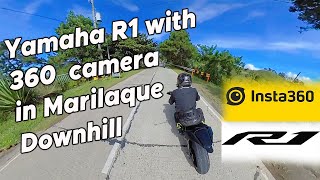 Downhill ride Yamaha R1  Cardo intercom and Insta 360 [upl. by Nwahsor]