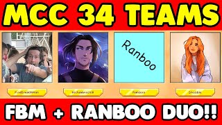 MCC 34 TEAMS  DAY 1  FBM  RANBOO DUO [upl. by Relyc680]