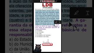 LDB ATUALIZADA Concurso para Professor  Lei de Diretrizes e Bases da Educação  LDB art 11 [upl. by Irtimed683]