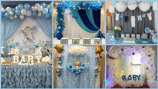 Baby boy shower decor ideasBlue themed baby shower event decorBaby shower backdrop decor ideas🎊 [upl. by Koh]