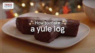 How to Make a Yule Log  Tesco Food [upl. by Ihcas779]