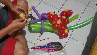 Balon Art  Tutorial Buket Balon  Bucket Balloon  Balon Bunga [upl. by Cartwright]