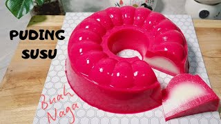 Segar dan enak‼️ Resep Puding susu buah naga [upl. by Wehner]