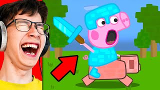 Peppa Pig Family VS Minecraft Funny Animation [upl. by Daffodil]