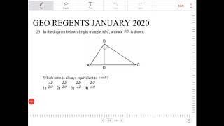 NYS geometry regents January 2020 question 23 [upl. by Ttebroc]