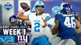 Detroit Lions vs New York Giants  2024 Preseason Week 1 Game Highlights [upl. by Dat444]