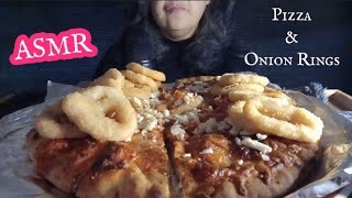 ASMR EATING PIZZA  ONION RINGS MUKBANG MukSlurpASMR [upl. by Clare]