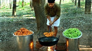 Mirchi Bajji Recipe  Stuffed Chilli Snack Recipe  Village Food Channel [upl. by Aihseyn175]