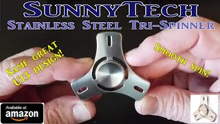 Fidget Spinner Review Sunnytech U13 Style Stainless Steel TriSpinner [upl. by Ahsyekat]