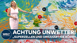 DEUTSCHLAND quotMit der Hitze kommt turbulentes Wetterquot Ab wann das Wetter wieder traumhaft wird [upl. by Yelsna]