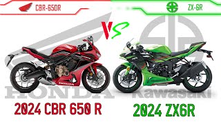 2024 Honda Cbr 650 R 🆚 Kawasaki zx6r  Comparison  Mileage  Top Speed  Price  Bike Informer [upl. by Dorran]