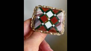 Antique 10K Gold Pietra Dura Scottish Agate Brooch [upl. by Macdougall]