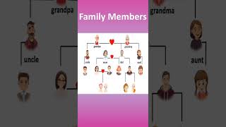 English vocabulary family members family tree shortvideo [upl. by Onitsoga961]