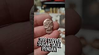 Sugar Skull Pendant 💀 handmade jewelry copper copperjewelry [upl. by Aisatna]