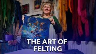 The Art of Felting  Artwork Created Using Merino Fleece  Loop  BBC Scotland [upl. by Yesmar]