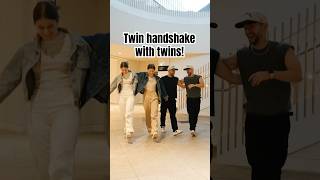 Twin handshake with twins ​⁠thegilberttwins [upl. by Gignac]