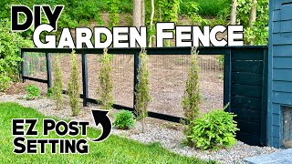 DIY Garden Fence with Gate EZ Post Install [upl. by Alrep390]