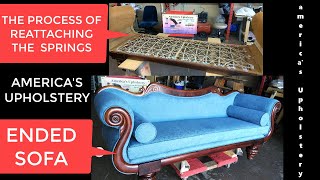 HOW TO RE TIE THE SPRINGS OVER AN ANTIQUE SOFA [upl. by Avan70]